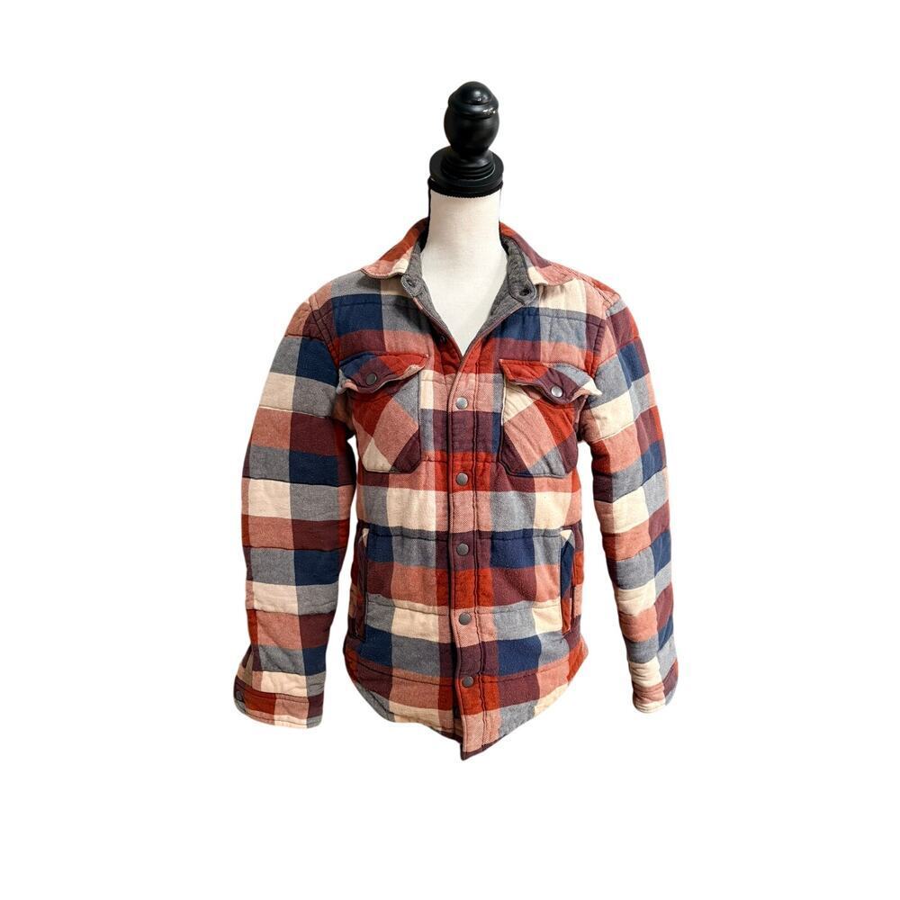 Todd Snyder for L.L.Bean Quilted Flannel Jacket Plaid Men's Small Orange Blue